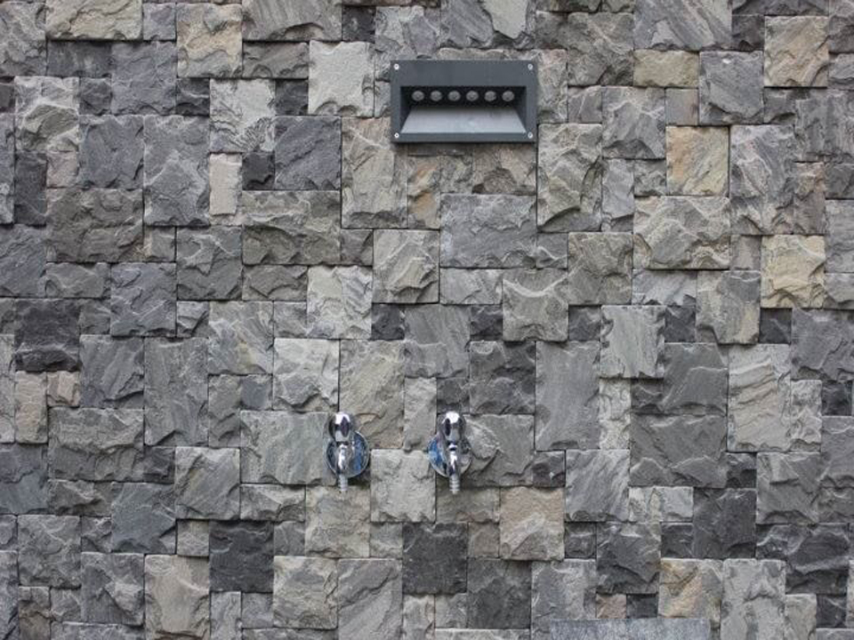 Exterior wall house cladding Black Sandstone mosaic tiles
